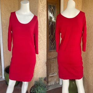 MNG Basics Red Sweater Bodycon Dress LARGE